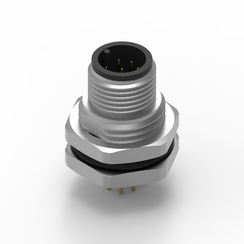 1 pcs - Wurth Elektronik Circular Connector, 8 Contacts, Panel Mount, M12 Connector, Plug, Male, IP68, WR-CIRC Series