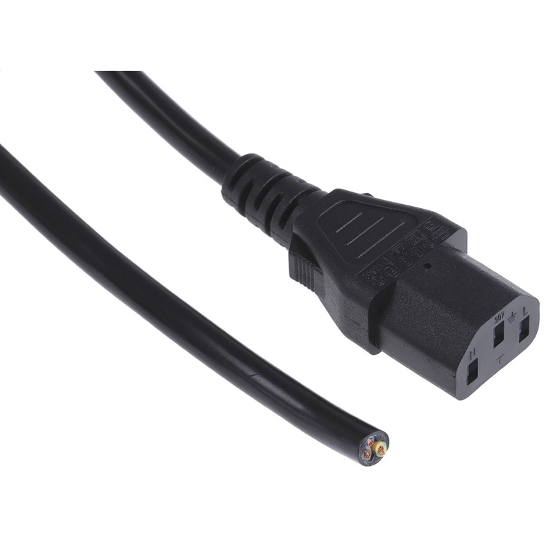 1 pcs - RS PRO IEC C13 Socket to Unterminated Socket Power Cord, 5m