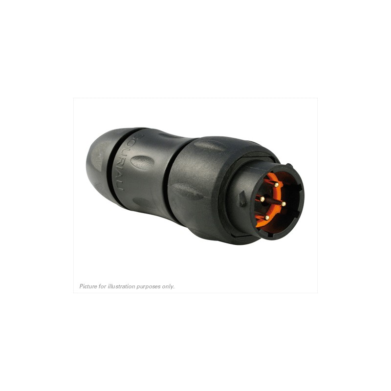 1 pcs - Souriau Circular Connector, 4 Contacts, In-line, Plug, Male, IP68, IP69K, UTS Series