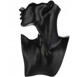 Display stand for jewelry necklaces earrings black mannequin