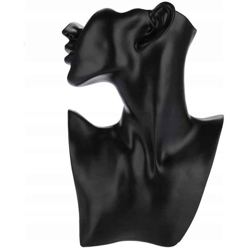 Display stand for jewelry necklaces earrings black mannequin