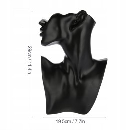 Display stand for jewelry necklaces earrings black mannequin