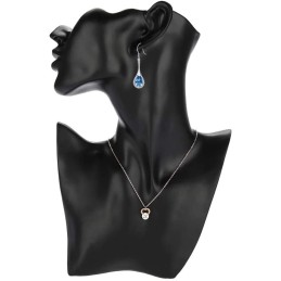Display stand for jewelry necklaces earrings black mannequin