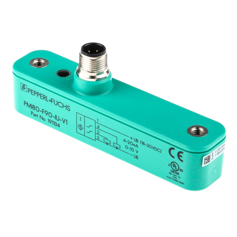 1 pcs - Pepperl + Fuchs Inductive Block-Style Proximity Sensor, 0 - 80 mm Detection, Analogue Output, 18 - 30 V