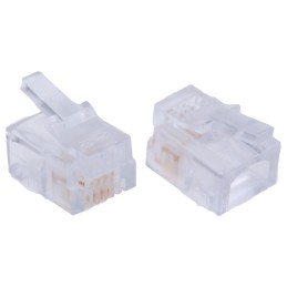 10 pcs - Bel-Stewart 940-SP Series Male RJ14 Connector, Cable Mount, Cat3, UTP Shield