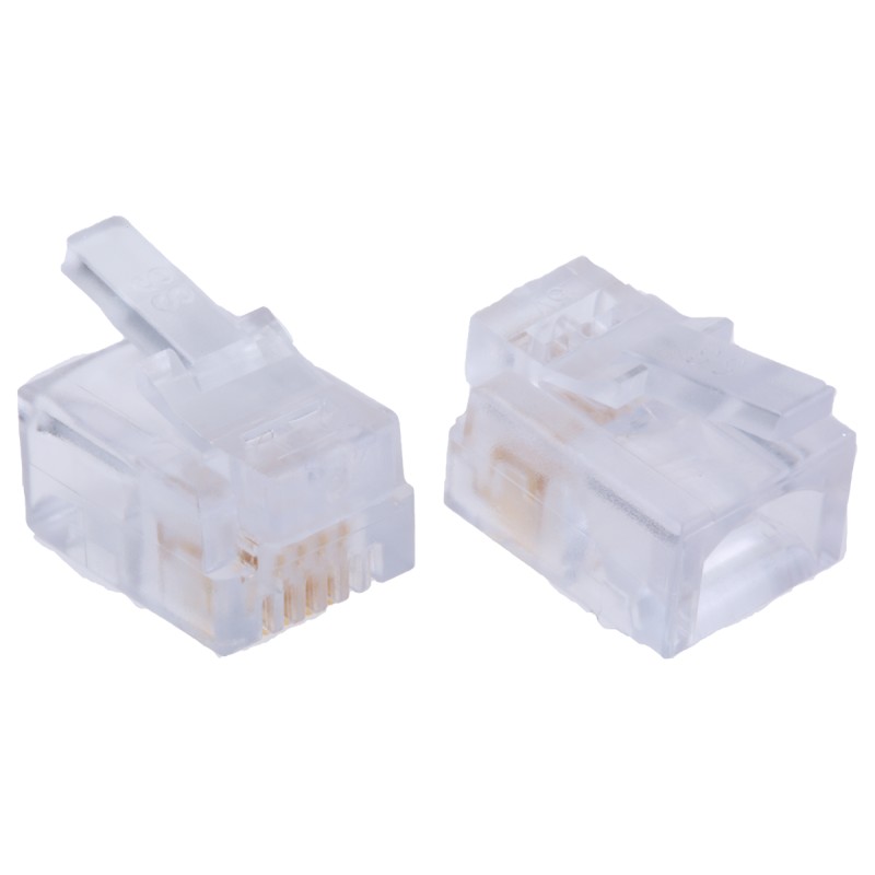 10 pcs - Bel-Stewart 940-SP Series Male RJ14 Connector, Cable Mount, Cat3, UTP Shield