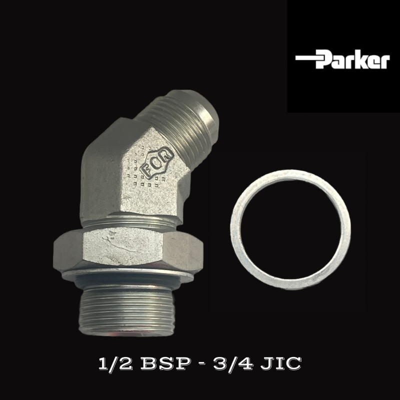 Parker connection 45 1 2bsp 3 4 jic