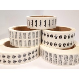 M 0017 30x15mm seals stickers, white, brittle