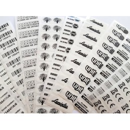 M 0017 30x15mm seals stickers, white, brittle