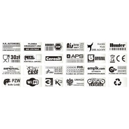 M 0017 30x15mm seals stickers, white, brittle