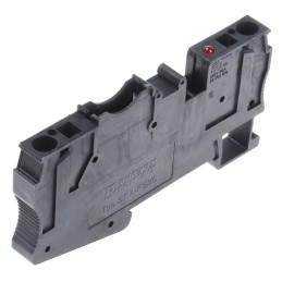1 pcs - Phoenix Contact ST 4-FSI/C-LED 24 Series Black Fused DIN Rail Terminal, Single-Level, Spring Clamp Termination
