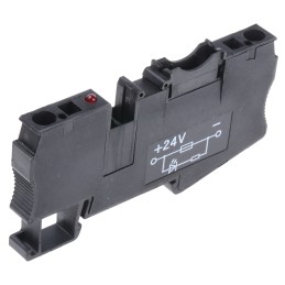 1 pcs - Phoenix Contact ST 4-FSI/C-LED 24 Series Black Fused DIN Rail Terminal, Single-Level, Spring Clamp Termination