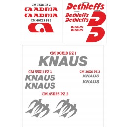 Dethleffs Knaus Adria stickers for camping