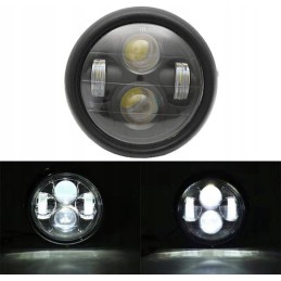 Black LED motorcycle headlight lamp 5 75 inch
