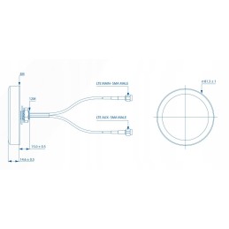 Teltonika 003r 00252 roof lte antenna with sma connectors combo mimo