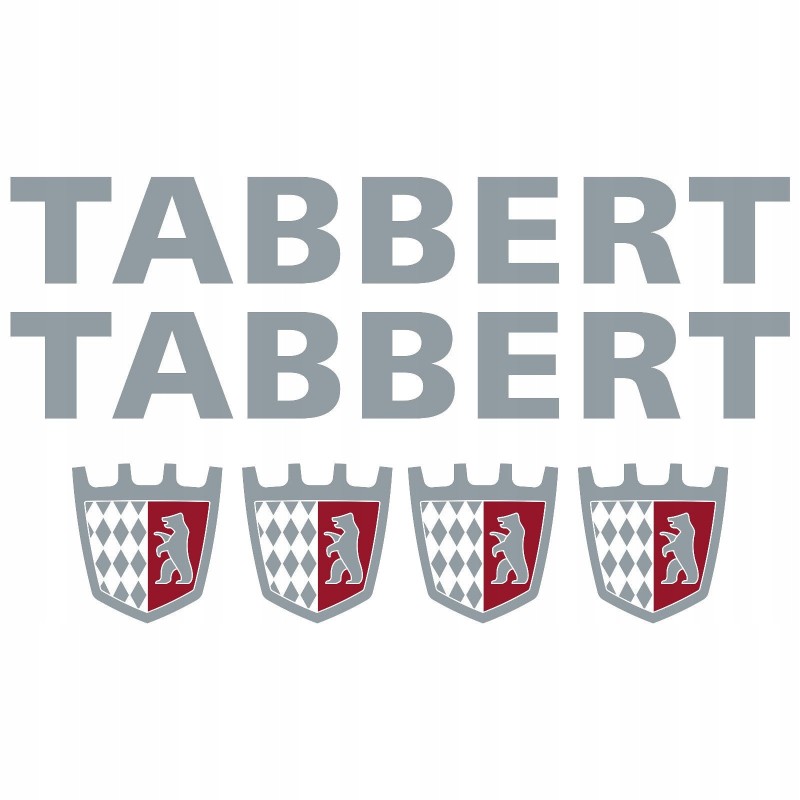 A set of Tabbert stickers for a camping trailer