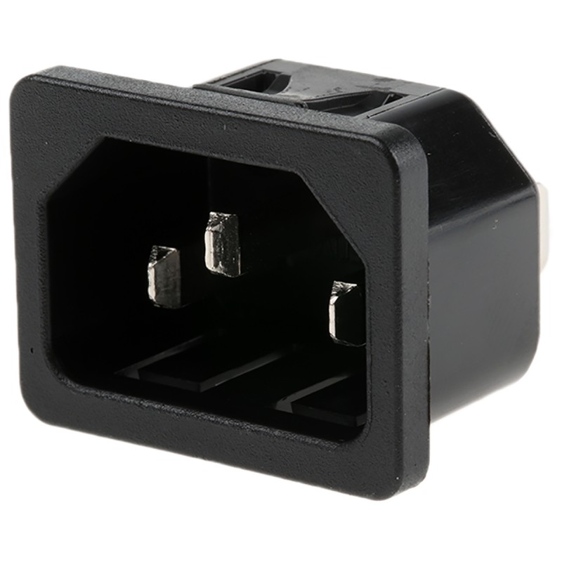 1 pcs - Schurter C14 Snap-In IEC Connector Male, 10A, 250 V