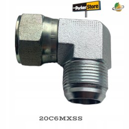 Parker 20c6mxss elbow fitting with 90 nut