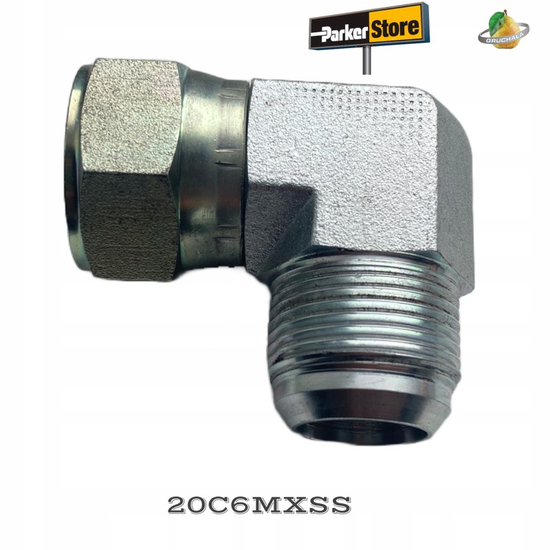 Parker 20c6mxss elbow fitting with 90 nut