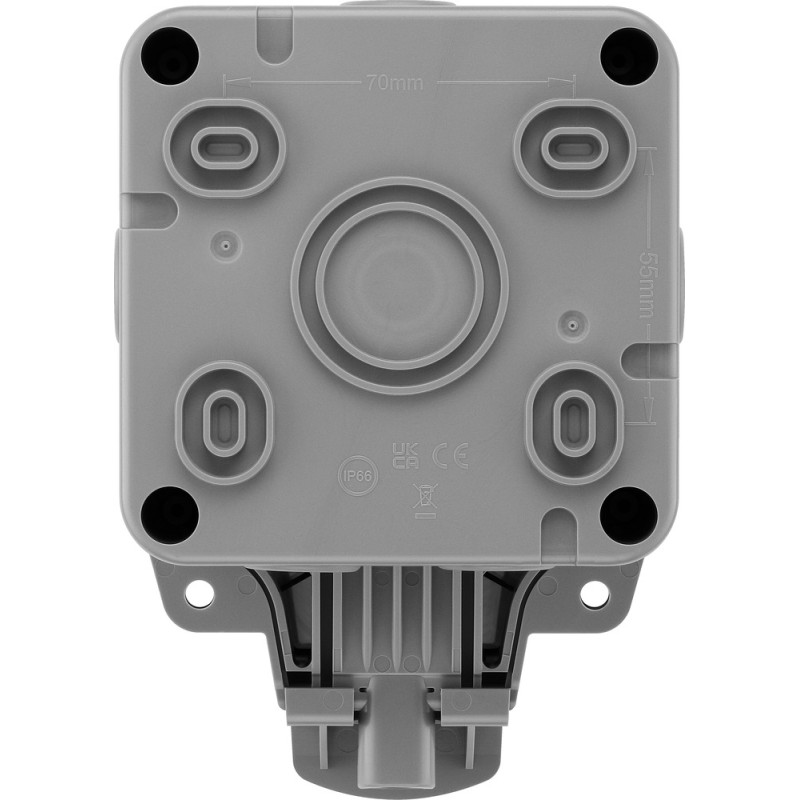 1 pcs - BG Electrical 1 Gang Plug Socket, 13A, Type G - British, Outdoor Use