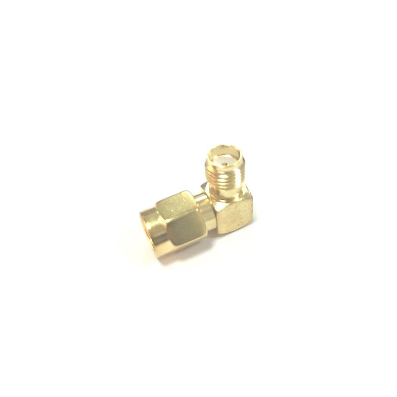1 pcs - RS PRO Right Angle 50Ω Coaxial Adapter SMA Plug to SMA Socket 6GHz