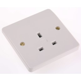 1 pcs - MK Electric White 1 Gang Plug Socket, 13A, Type G - British, Indoor Use