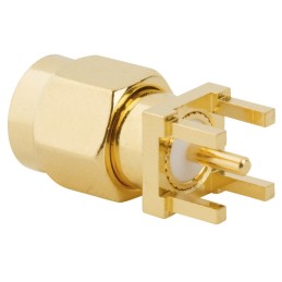 1 pcs - Amphenol RF, Plug PCB Mount SMA Connector, 50Ω, Solder Termination, Straight Body