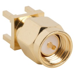 1 pcs - Amphenol RF, Plug PCB Mount SMA Connector, 50Ω, Solder Termination, Straight Body