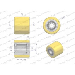 Universal roller for pallet truck polyurethane fi80x70x20 Warynski w 9
