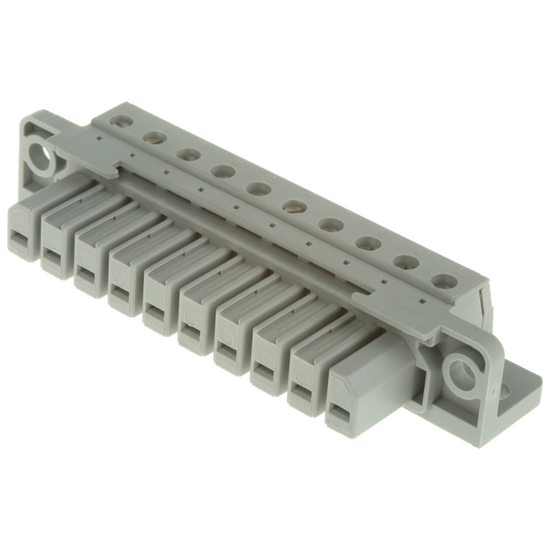 1 pcs - Phoenix Contact HCC Series HCC 4-F Non-Fused Terminal Block, 10-Way, 25A, 24 - 12 AWG Wire, Screw Down