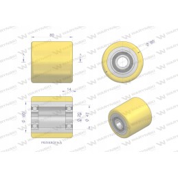 Universal roller for pallet truck polyurethane fi80x80x20 Warynski Wary