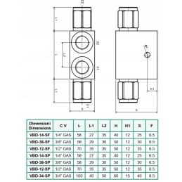 Vickenza c3f double block valve vbd12sf