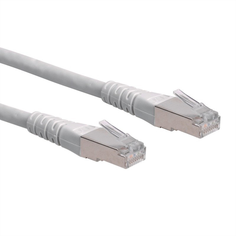 1 pcs - Roline Cat6 Straight Male RJ45 to Straight Male RJ45 Ethernet Cable, S/FTP, Grey PVC Sheath, 5m