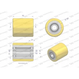 Universal roller for pallet truck polyurethane fi80x90x20 Warynski w 9