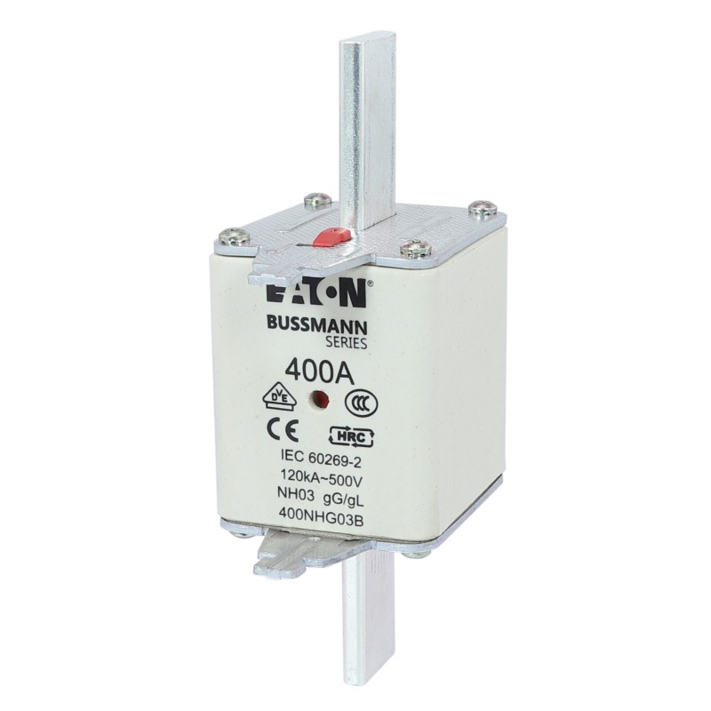 25 pcs - Eaton 400A Centred Tag Fuse, NH03, 500V ac