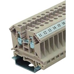 10 pcs - RS PRO DIN Rail Terminal Block, 4mm², Single-Level, Screw Termination