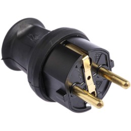 1 pcs - Kopp Black Cable Mount Mains Connector Plug, Rated At 16A, 250 V
