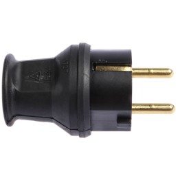 1 pcs - Kopp Black Cable Mount Mains Connector Plug, Rated At 16A, 250 V