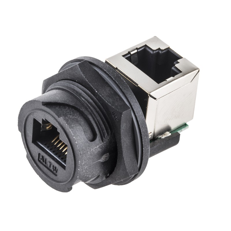 1 pcs - Amphenol Industrial RDP Series Female RJ45 Connector, Panel Mount, Cat5e, STP Shield