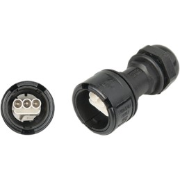 1 pcs - 3 Pole IP68 Rating Cable Mount Male Mains Inline Connector Rated At 16A