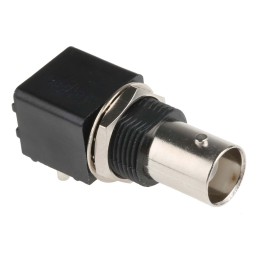 1 pcs - RS PRO, jack PCB Mount BNC Connector, 50Ω, Through Hole Termination, Right Angle Body