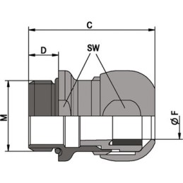 1 Pack of 5 - Lapp SKINTOP Series Grey Polyamide Cable Gland, PG13.5 Thread, 6mm Min, 12mm Max, IP68