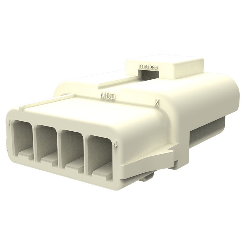10 pcs - Molex, 150201 4 Way Nylon Crimp Terminal Housing, Natural