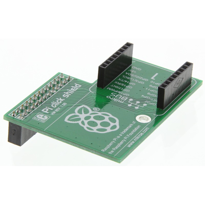 1 pcs - MikroElektronika Pi Click Shield with 2 mikroBUS Sockets for Raspberry Pi
