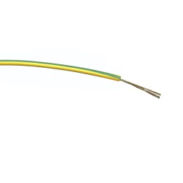 1 Reel of 100 - RS PRO Green/Yellow 0.2 mm² Hook Up Wire, 24 AWG, 7/0.2 mm, 100m, PVC Insulation