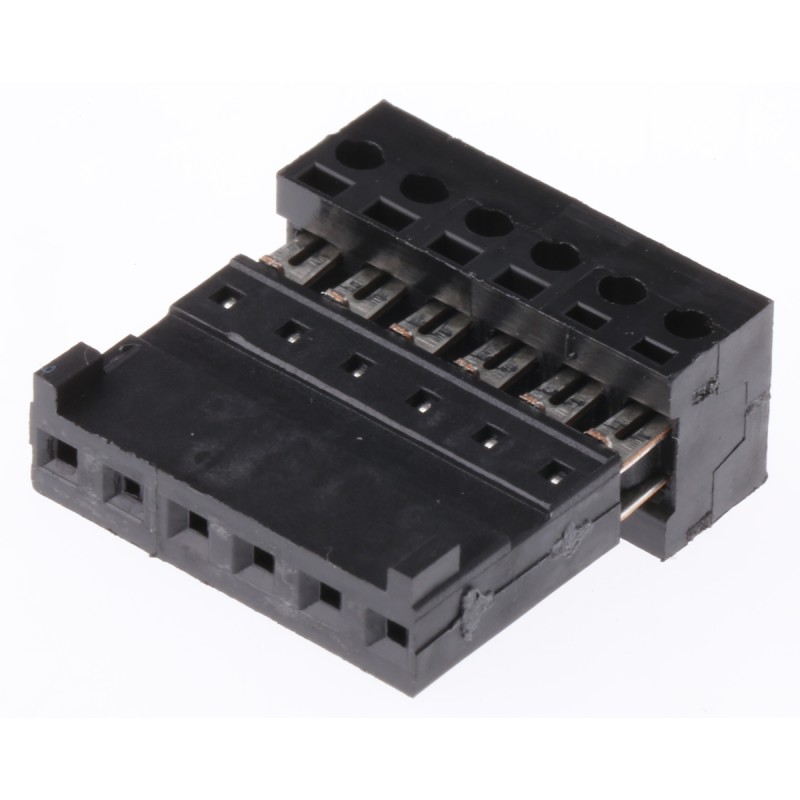 10 pcs - Stelvio Kontek 6-Way IDC Connector Socket for Cable Mount, 1-Row
