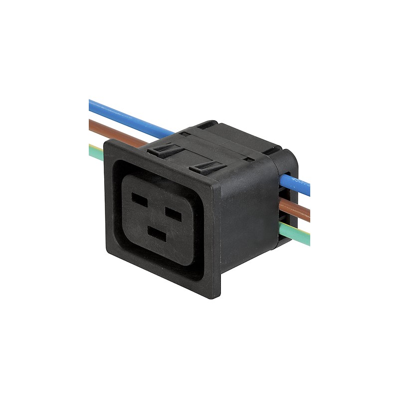 1 pcs - Schurter J Snap-In IEC Connector Male, 16A, 250 V