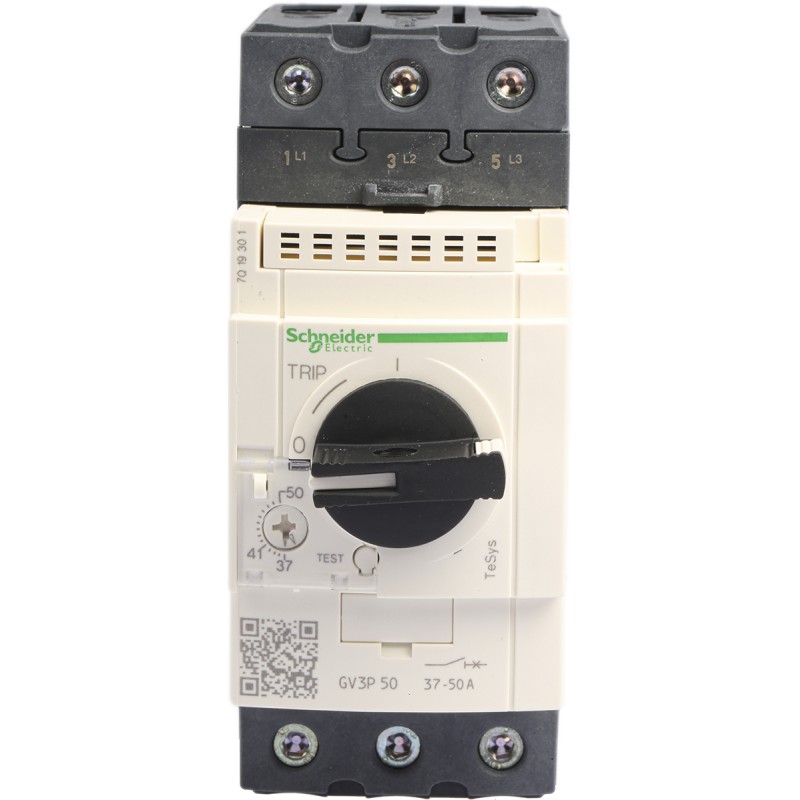 1 pcs - Schneider Electric TeSys Thermal Circuit Breaker - GV3 3 Pole 690V Voltage Rating DIN Rail Mount, 50A Current Rating