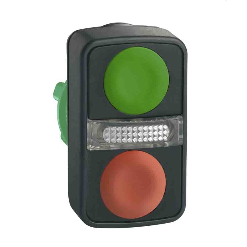 1 pcs - Schneider Electric Harmony XB5 Series Green, Red Push Button Head, 22mm Cutout
