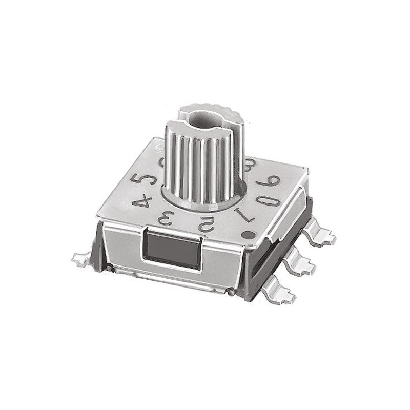 1 pcs - KNITTER-SWITCH 10 Way Surface Mount DIP Switch, Rotary Flush Actuator